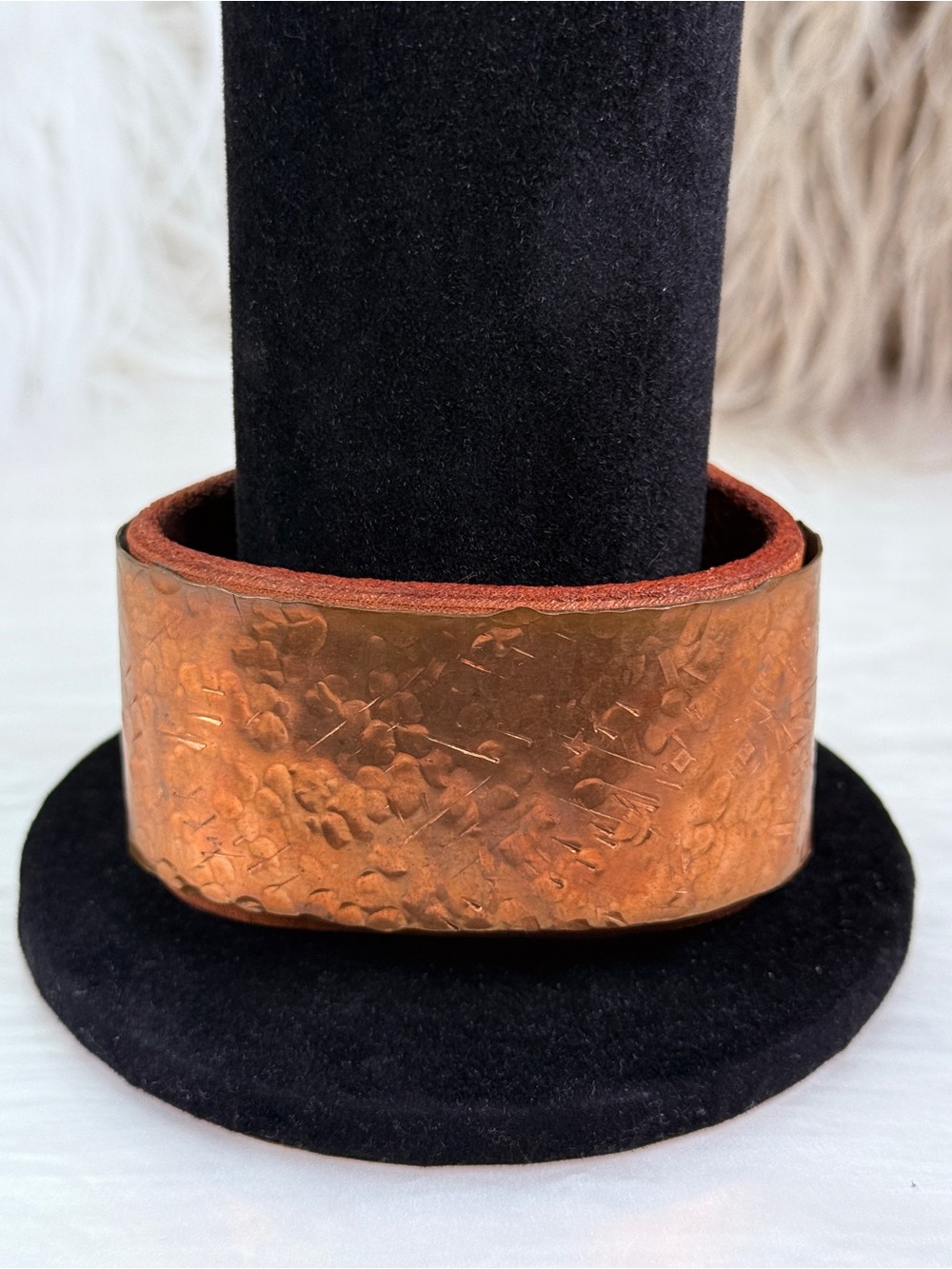 Vintage bohemian Hammered Copper Cuff Bracelet